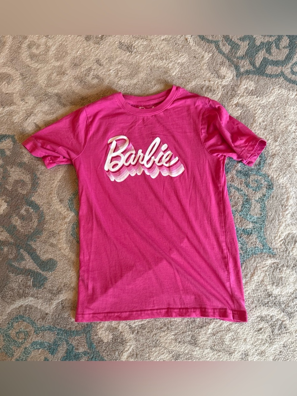 Hybrid Apparel Barbie Pink Short Sleeve Logo Tee